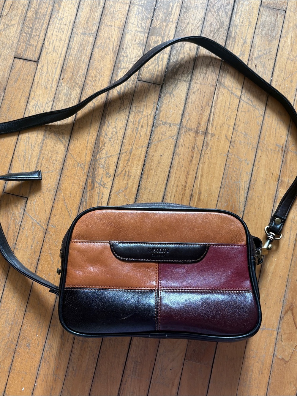 Vintage Tuscan’s Collection Colorblock Genuine Leather Crossbody Hand Bag Purse